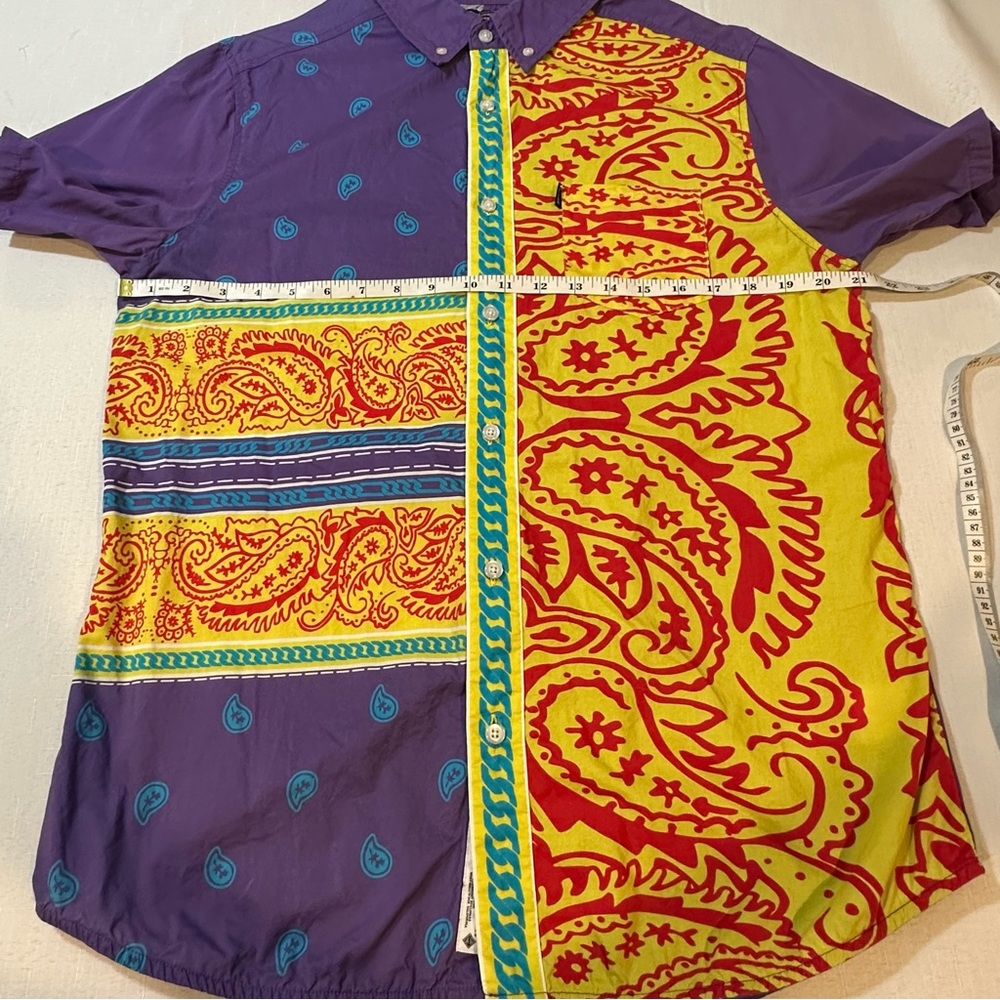 Crooks & Castles Patchwork Paisley Button Up Shirt L - Picture 6 of 10